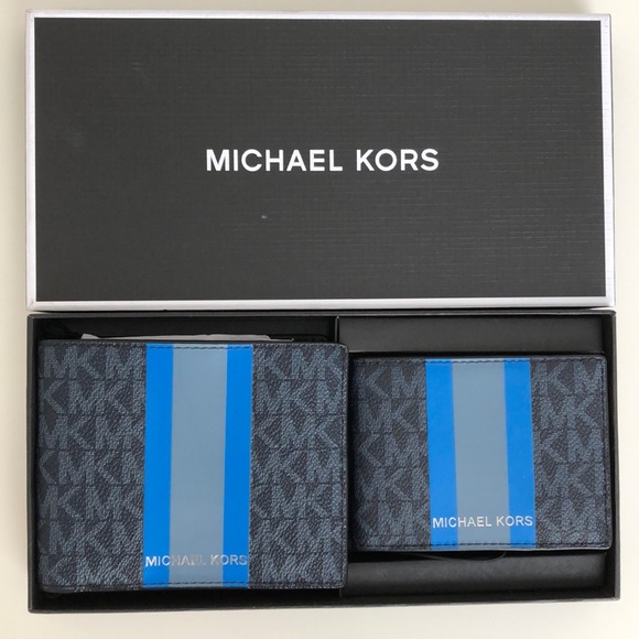 MICHAEL KORS MENS GIFTING BILLFOLD 3 IN 1 WALLET BOX ST ADMIRAL BLUE - Picture 1 of 5
